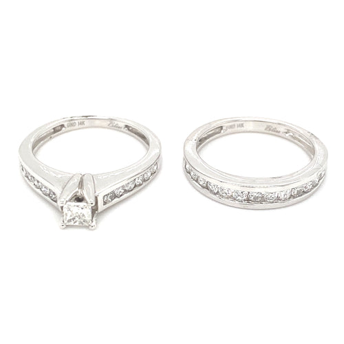 14kt White Gold 1.00ct Diamond Wedding Set
