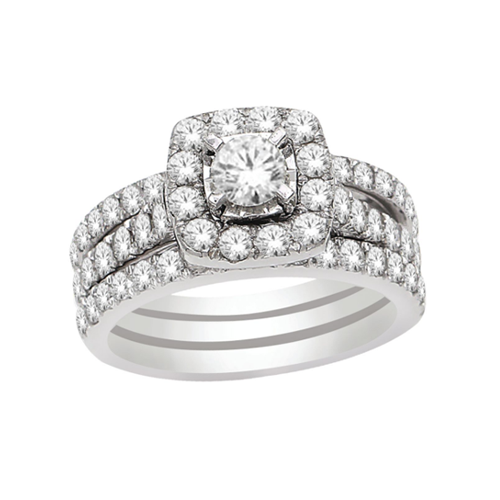 14kt White Gold 2.00ct Diamond Wedding Set
