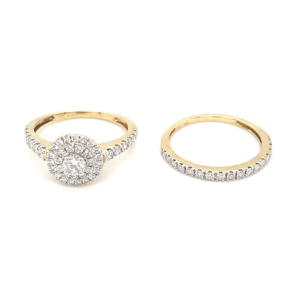 10kt Yellow Gold 1.00 ct Diamond Wedding Set