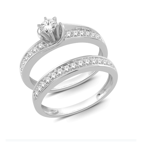 10kt White Gold .33 ct Diamond Wedding Set