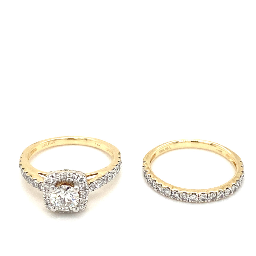 14kt Yellow Gold 1.50ct Diamond Wedding Set