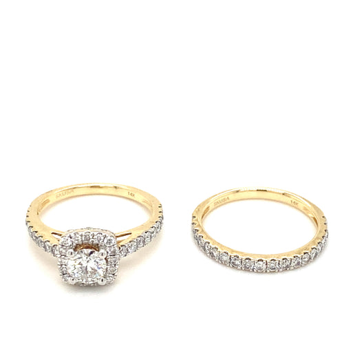 14kt Yellow Gold 1.50ct Diamond Wedding Set