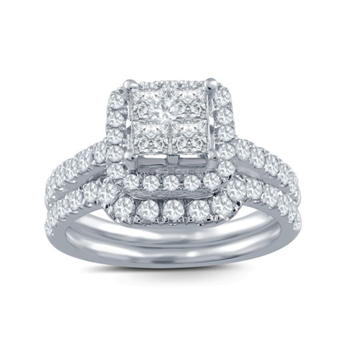 14kt White Gold 1.00 ct Diamond Wedding Set