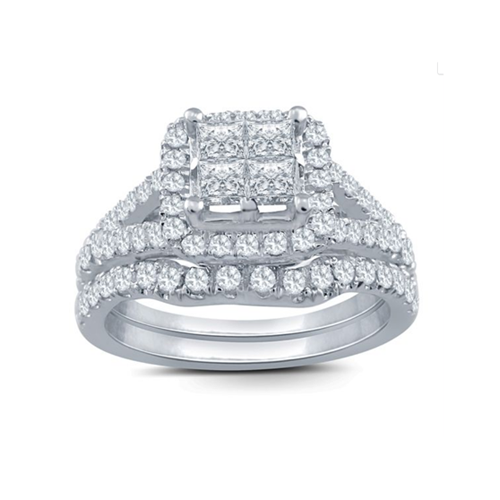 14kt White Gold 1.00 ct Diamond Wedding Set