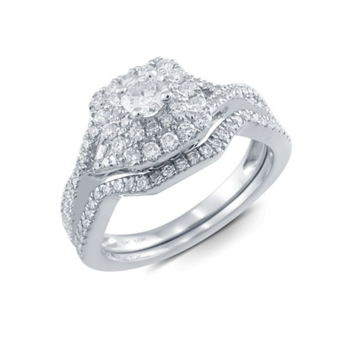 14kt White Gold .60 ct Diamond Wedding Set