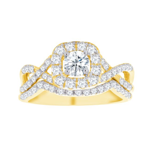 14kt Yellow Gold 1.00 ct Diamond Wedding Set