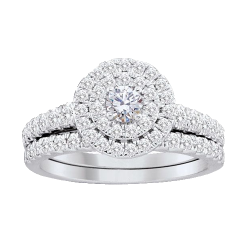 10kt White Gold 1.00 ct Diamond Wedding Set