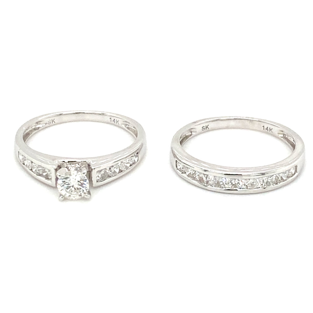 14kt White Gold 1.00ct Diamond Wedding Set