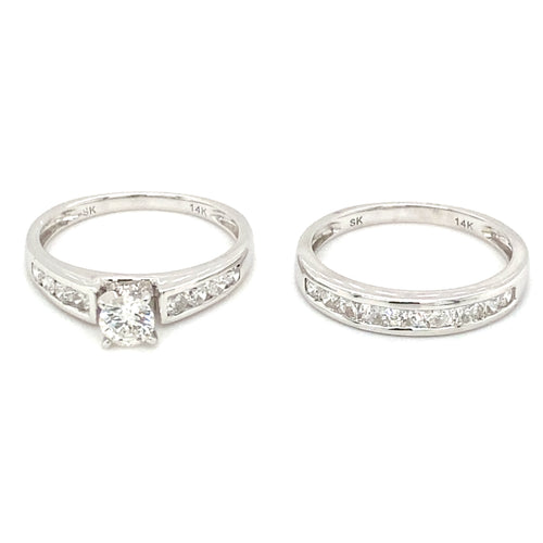 14kt White Gold 1.00ct Diamond Wedding Set