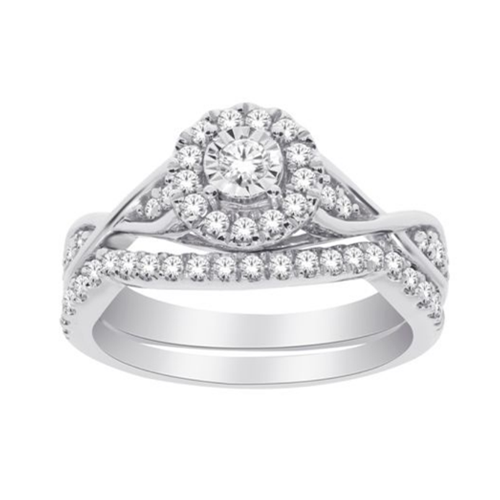10kt White Gold .50 ct Diamond Wedding Set