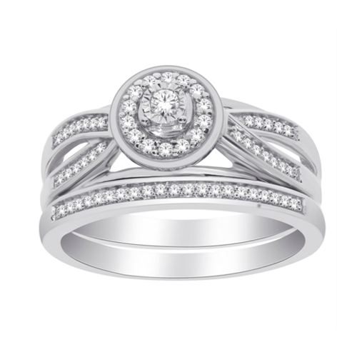 10kt White Gold .25 ct Diamond Wedding Set
