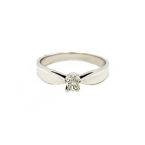 14kt White Gold and Diamond Solitaire Ring