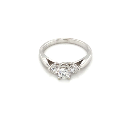 14kt White Gold .50ct Three Stone Diamond Ring
