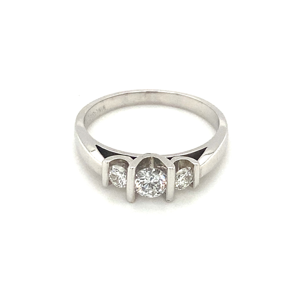 14kt White Gold .50ct Three Stone Diamond Ring