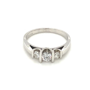14kt White Gold .50ct Three Stone Diamond Ring