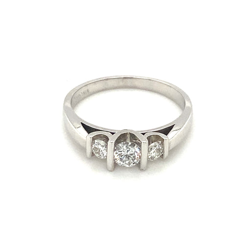 14kt White Gold .50ct Three Stone Diamond Ring