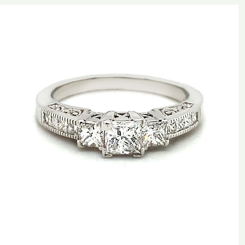18kt Palladium and 0.75ct Diamond Ring