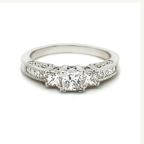 18kt Palladium and 0.75ct Diamond Ring