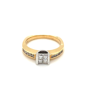 14kt Two Tone Gold Diamond Ring