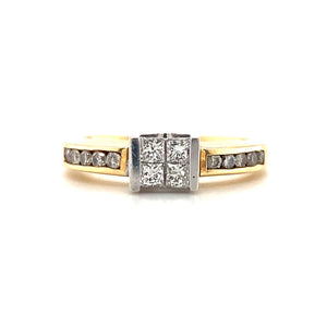 14kt Two Tone Gold Diamond Ring