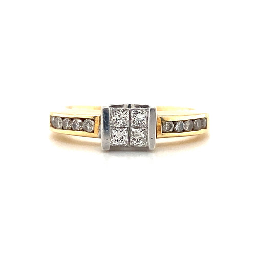 14kt Two Tone Gold Diamond Ring