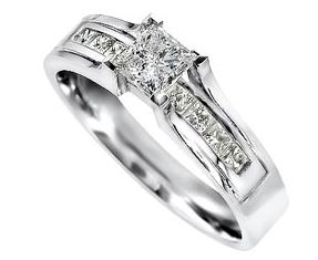 14kt White Gold Princess Cut Diamond Ring