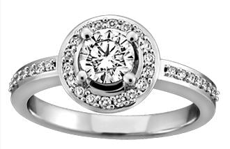 14kt White Gold Round Brilliant Diamond Ring