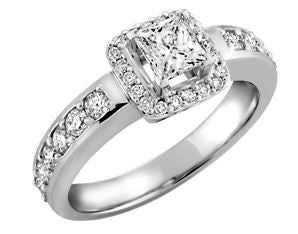 14kt White Gold 1.00ct Princess Cut Diamond Ring