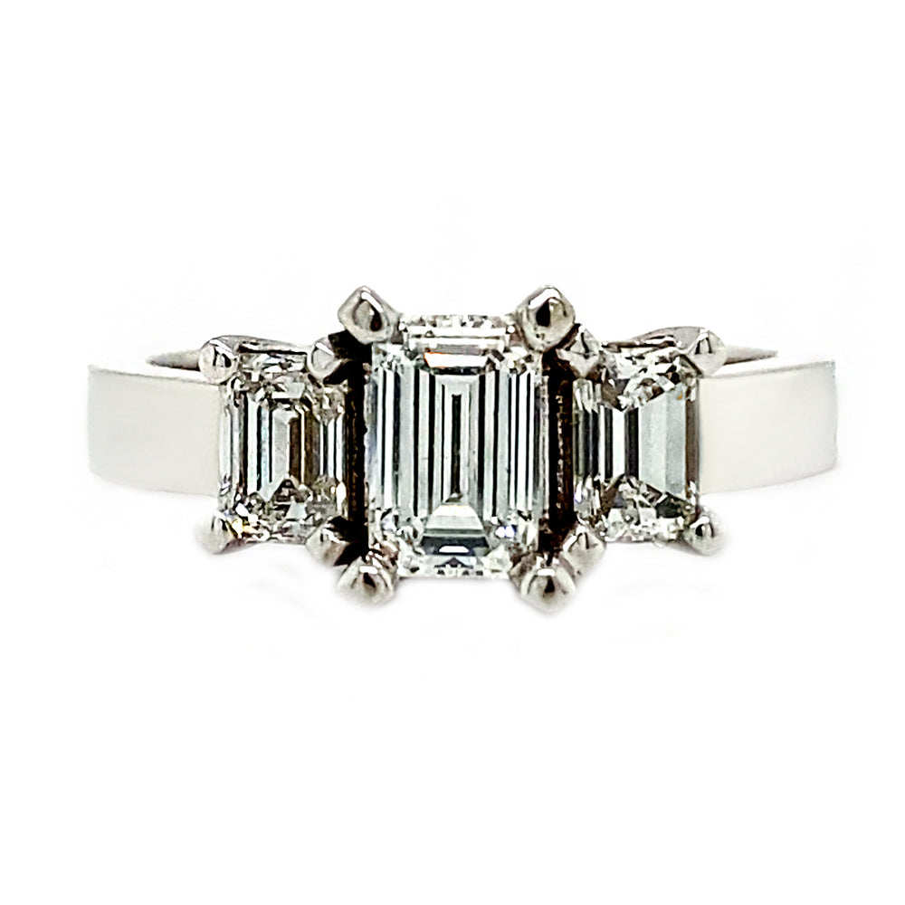14kt White Gold 1.43ct Three-Stone Diamond Ring