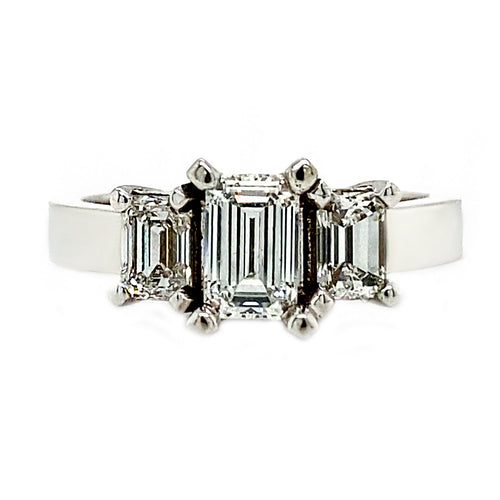 14kt White Gold 1.43ct Three-Stone Diamond Ring