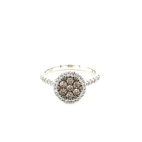 14kt White Gold .78TW White and Chocolate Diamond Ring