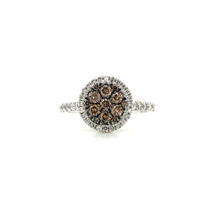 14kt White Gold .78TW White and Chocolate Diamond Ring