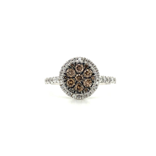 14kt White Gold .78TW White and Chocolate Diamond Ring