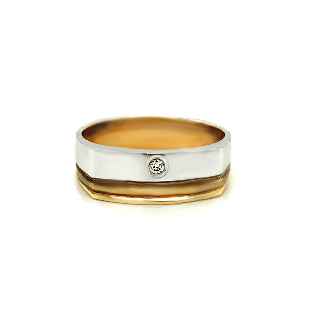 10kt Two-Tone Gold and 0.03ct Diamond Ring