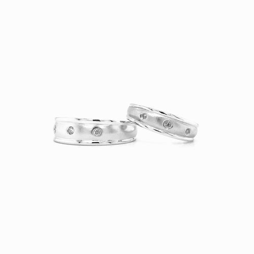 10kt White Gold 0.05tw Diamond Band