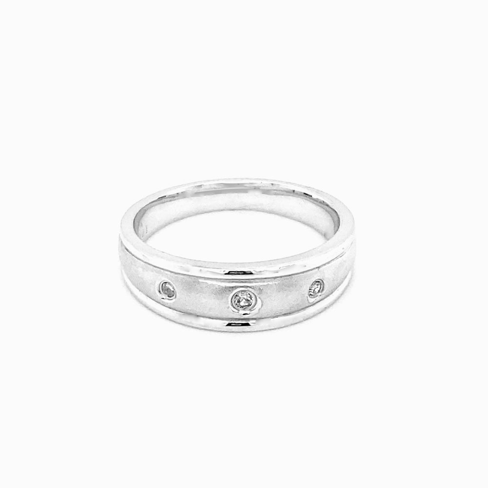 10kt White Gold 0.05tw Diamond Band