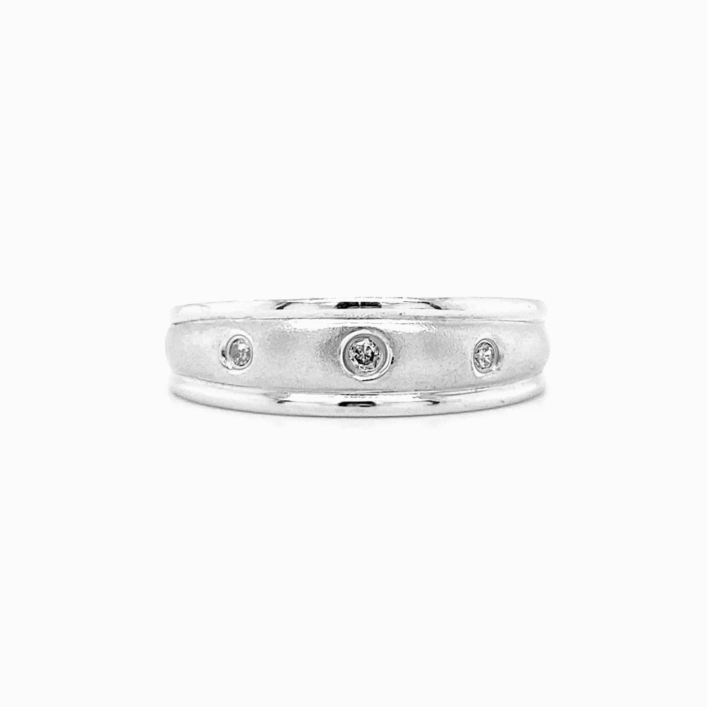 10kt White Gold 0.05tw Diamond Band
