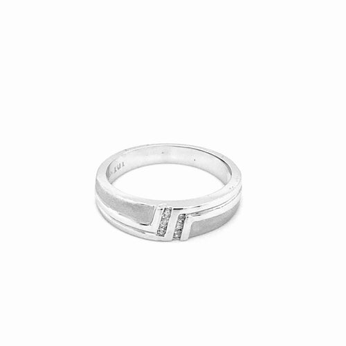 10KT White Gold 0.05tw Diamond Band