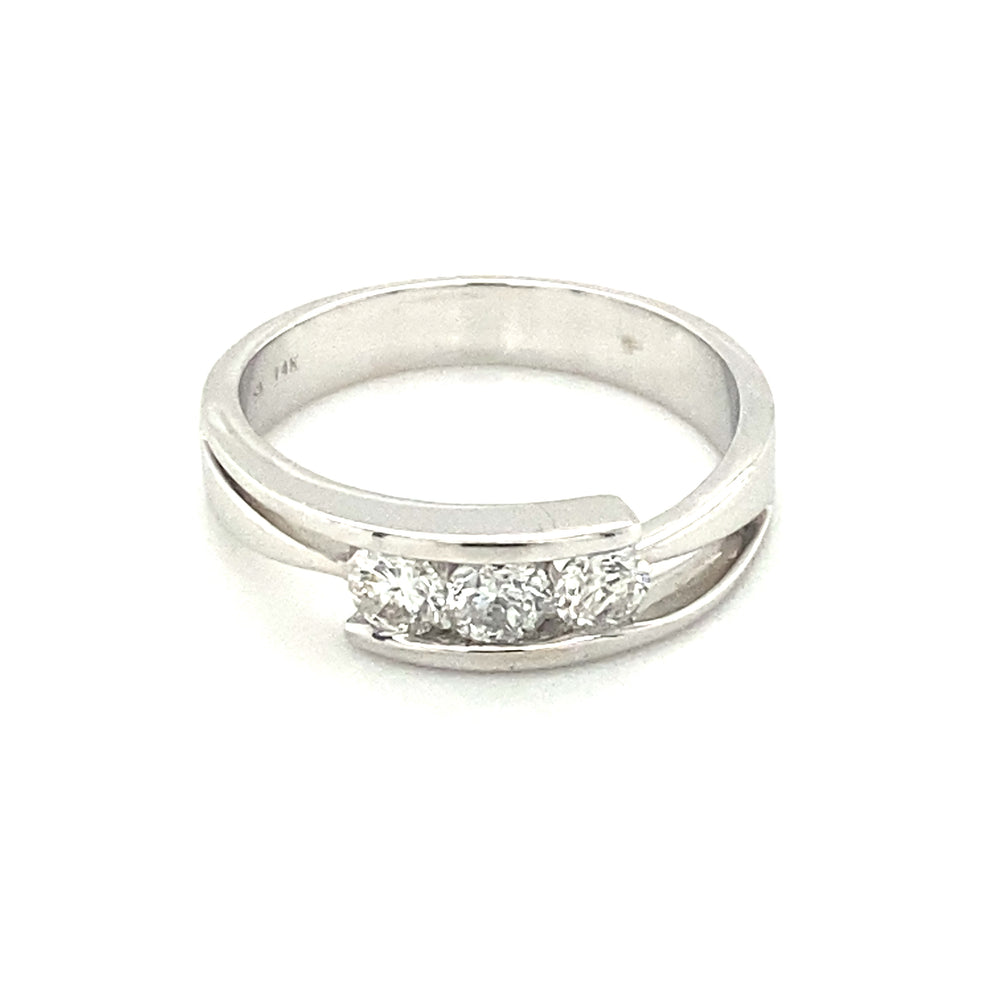 14kt White Gold .50ct Three Stone Diamond Ring