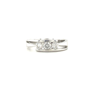 14kt White Gold .50ct Three Stone Diamond Ring