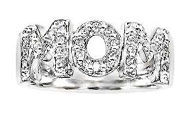 10kt White Gold Diamond MOM Ring