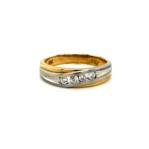 10kt Two-Tone Ring with 0.15ct Diamonds