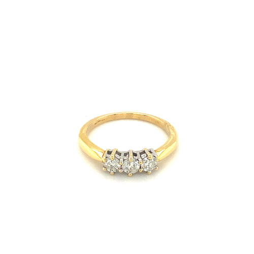 18kt Yellow Gold .50ct Three Stone Diamond Ring