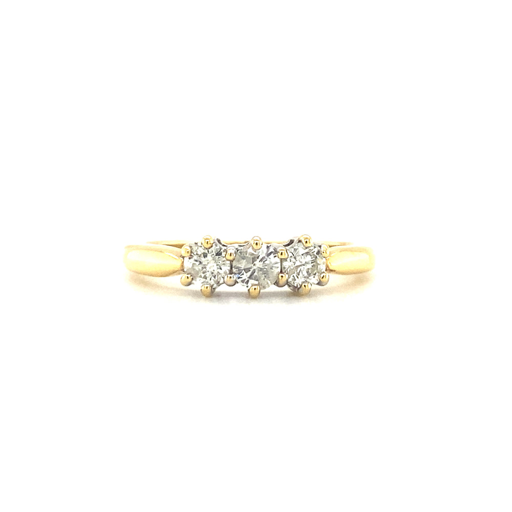 18kt Yellow Gold .50ct Three Stone Diamond Ring