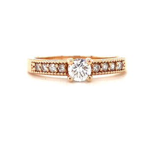 14kt Rose Gold .4tw Diamond Ring