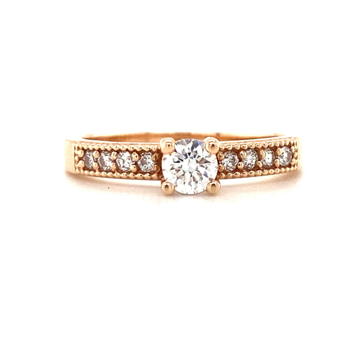 14kt Rose Gold .4tw Diamond Ring