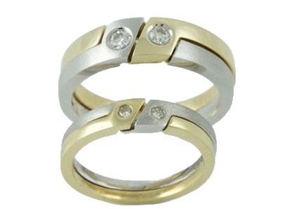 10kt Two Tone Gold Diamond Band