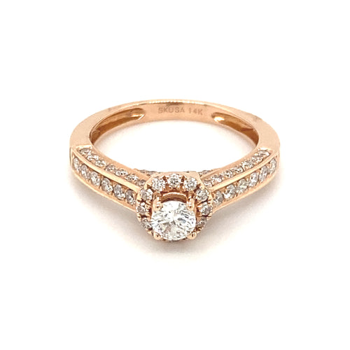 14kt Rose Gold 1.00ct Diamond Ring