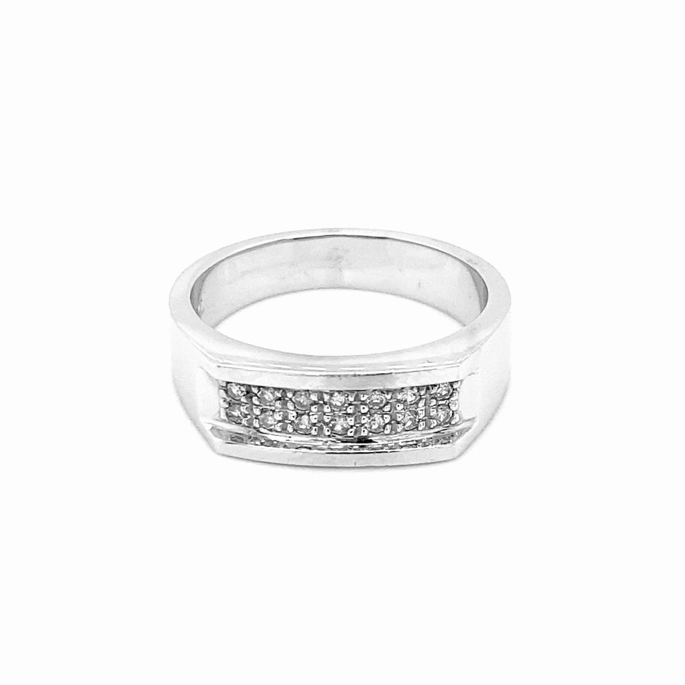 10kt White Gold .22tw Diamond Band