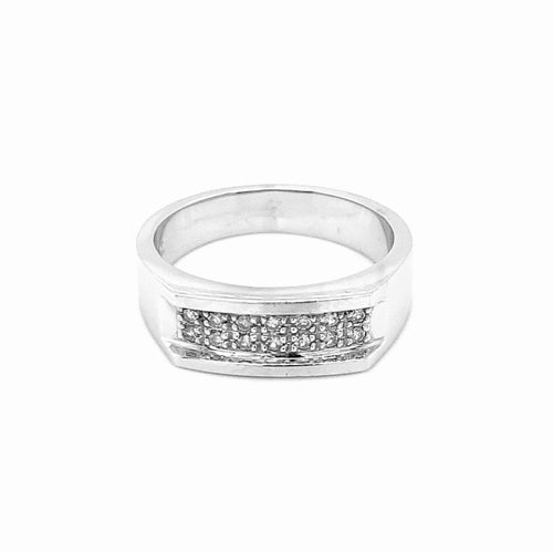 10kt White Gold .22tw Diamond Band